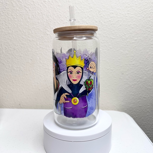 Disney Villains Ursula Cruella Handmade Libbey Glass Cup - Picture 3 of 5